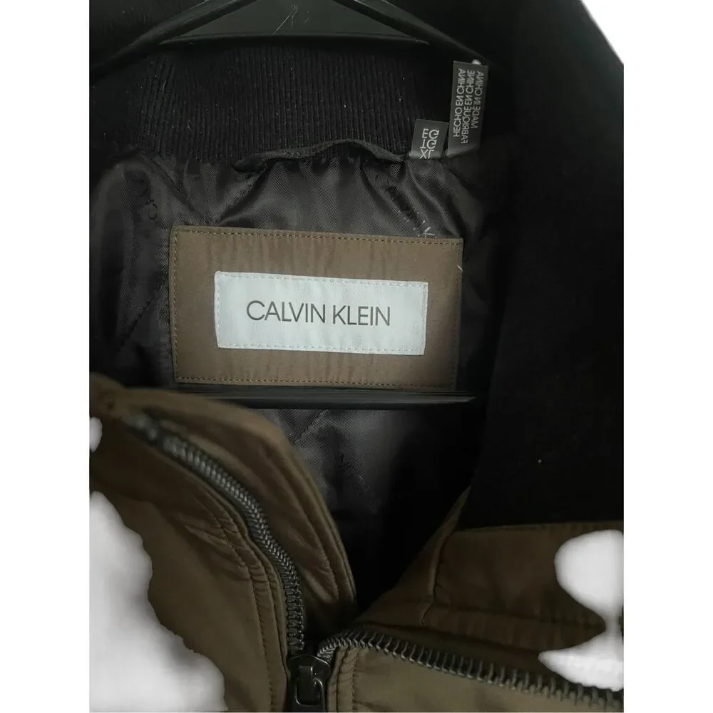Calvin Klein Mens Brown Classic Midweight Stand Collar Jacket Size XL